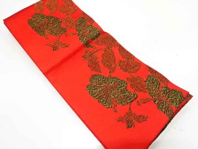 未使用品　ハイビスカス模様織り出し浴衣半幅帯